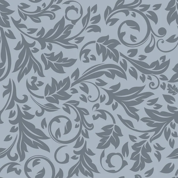 Seamless dark grey floral vector pattern. — Stock Vector