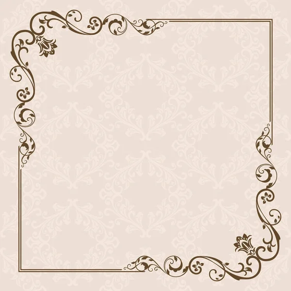 Cartão vintage com design de moldura floral . — Vetor de Stock