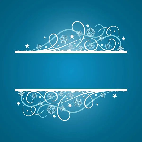 Blue Christmas banner met sneeuwvlok sieraad. — Stockvector