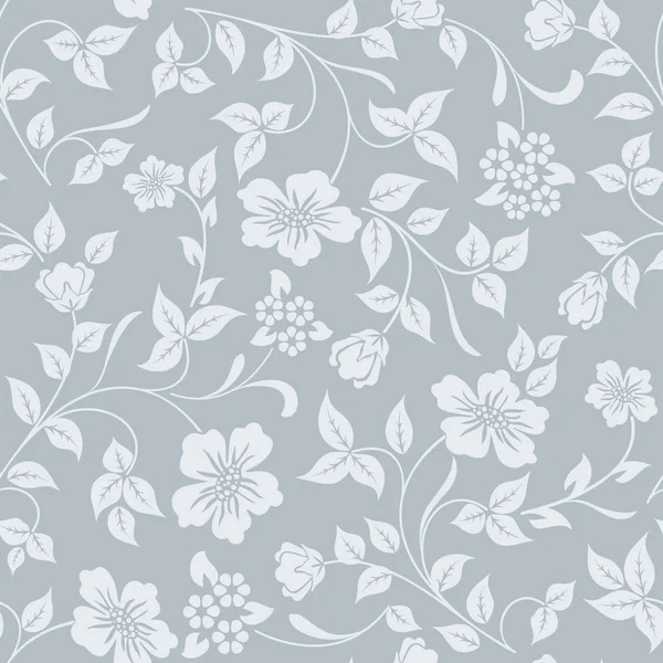 Kesintisiz gri ve beyaz çiçek vektör arka plan.