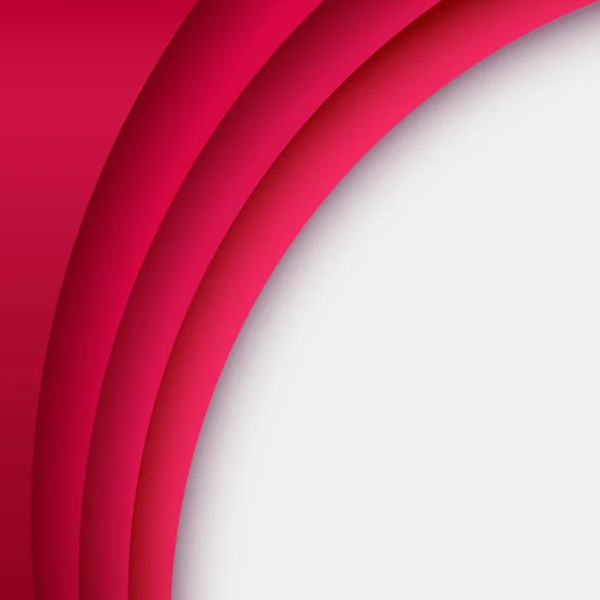 Fondo de curva en capas rojo abstracto con espacio de copia . — Vector de stock
