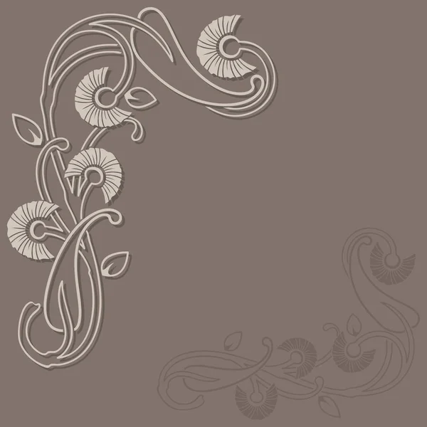 Abstract floral beige achtergrond. — Stockvector