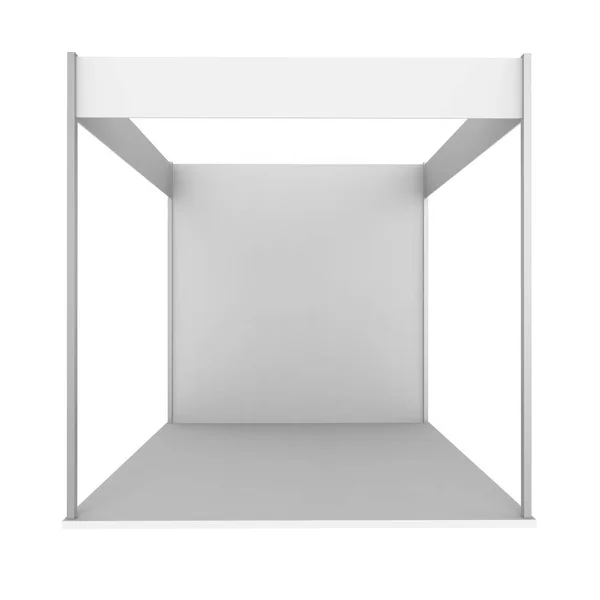빈 전시 스탠드에 고립 된 흰색 배경. — 스톡 사진