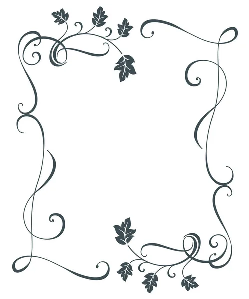 Vintage oak tree leaves floral frame — Stock Vector