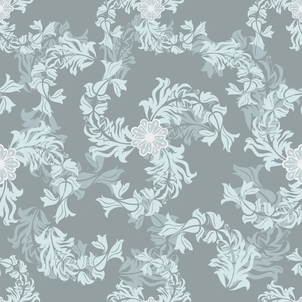 Patrón vectorial floral gris inconsútil . — Archivo Imágenes Vectoriales