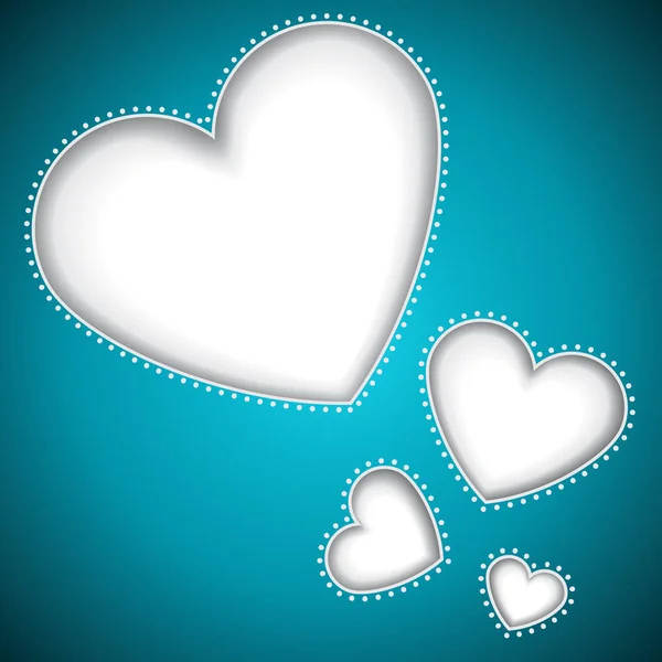 Coupe forme de coeur Valentines Day carte bleue . — Image vectorielle