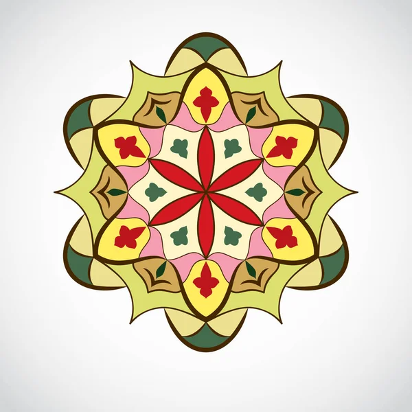 Αφηρημένη απεικόνιση γεωμετρικών στολίδι λουλούδι χρώμα. — Διανυσματικό Αρχείο
