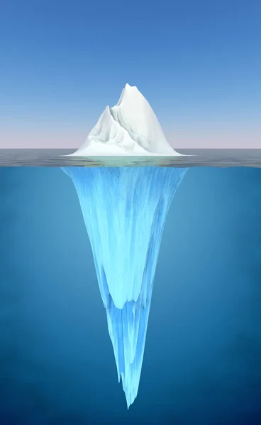 Ijsberg drijvend in de realistische afbeelding van water. — Stockfoto