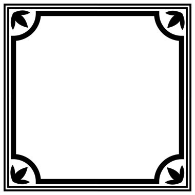 Basit siyah beyaz sınır vektör şablonu.