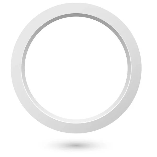 Abstrakte weiße 3D-Ring isoliert auf weißem Hintergrund. — Stockvektor