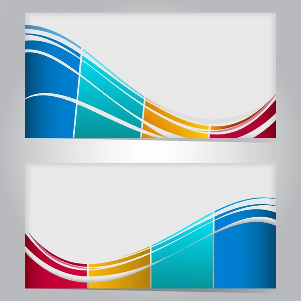 Colorful wave business card vector template. — Stock Vector