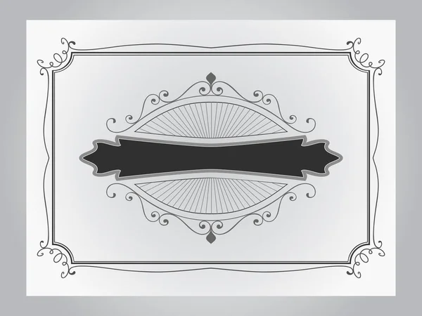Eenvoudige zwarte en grijze vintage grens vector sjabloon. — Stockvector
