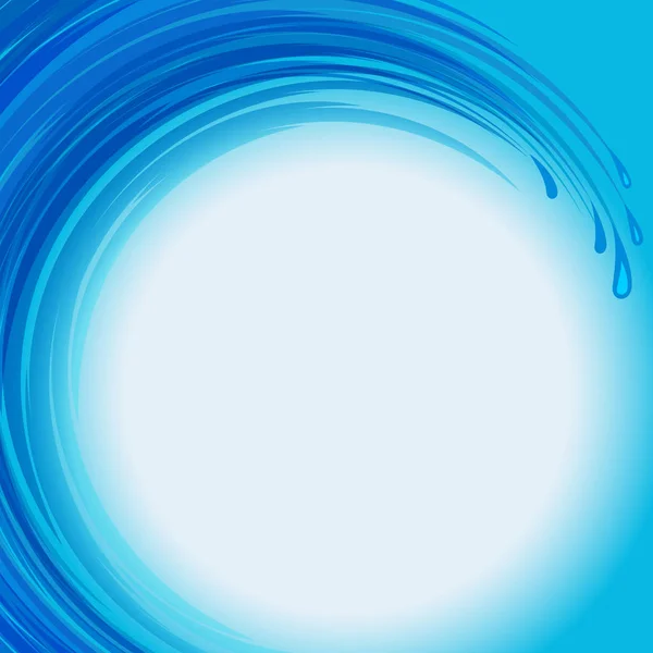 Blauwe en witte ronde abstract water Golf swirl. — Stockvector