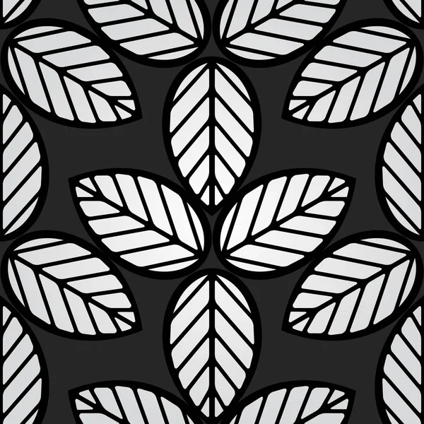 シームレスな黒と白のシンプルなパターン ベクトルを葉します。. — ストックベクタ