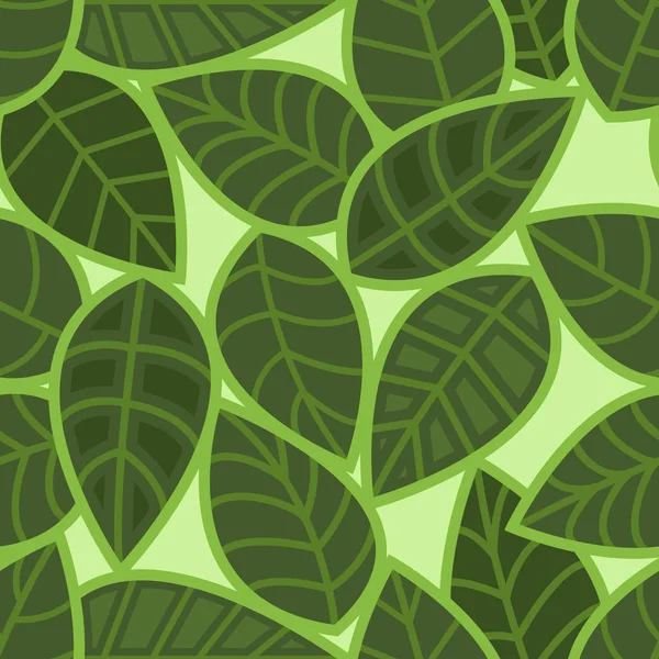 Astratto modello vettoriale di foglie verdi senza cuciture . — Vettoriale Stock