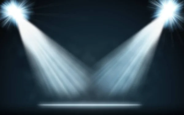 Stage blue spotlights blank background. — Stock Photo, Image