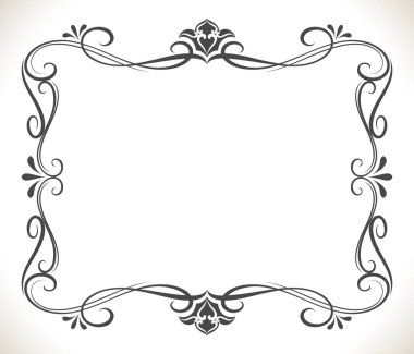 Black and white floral frame with copy space vector background. clipart