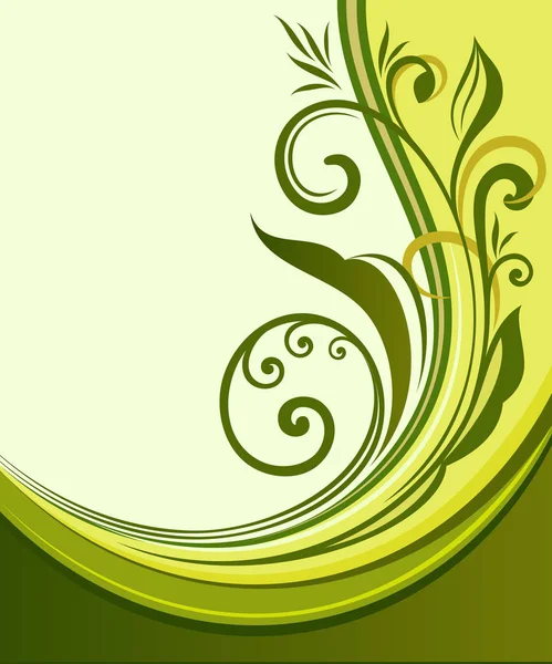 Fondo de vector de onda verde floral abstracto con espacio de copia . — Archivo Imágenes Vectoriales