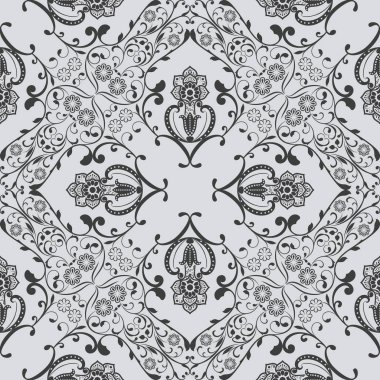 siyah-beyaz sorunsuz çiçek duvar kağıdı deseni.