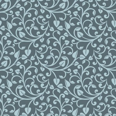 Kesintisiz mavi gri çiçek vektör arka plan