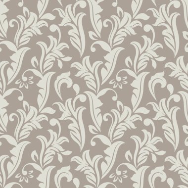 Kesintisiz beyaz ve bej çiçek vektör arka plan