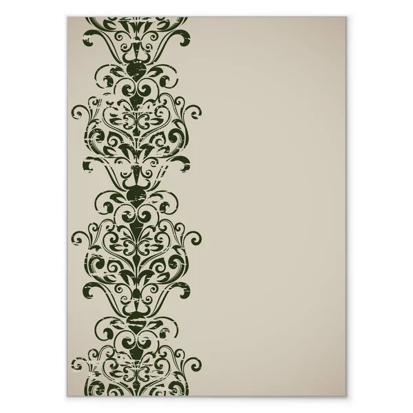 Plantilla de portada con adorno vertical floral vintage — Vector de stock