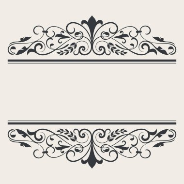Vintage kitap veya kart başlık Kenarlıklar vektör şablonu.