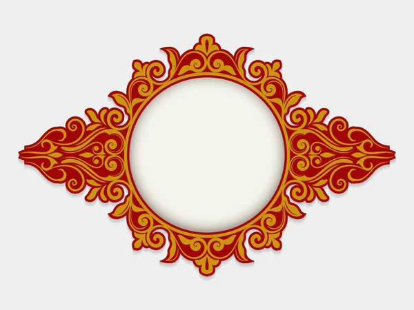 Старовинний червоно-жовтий дизайн рамки — стоковий вектор