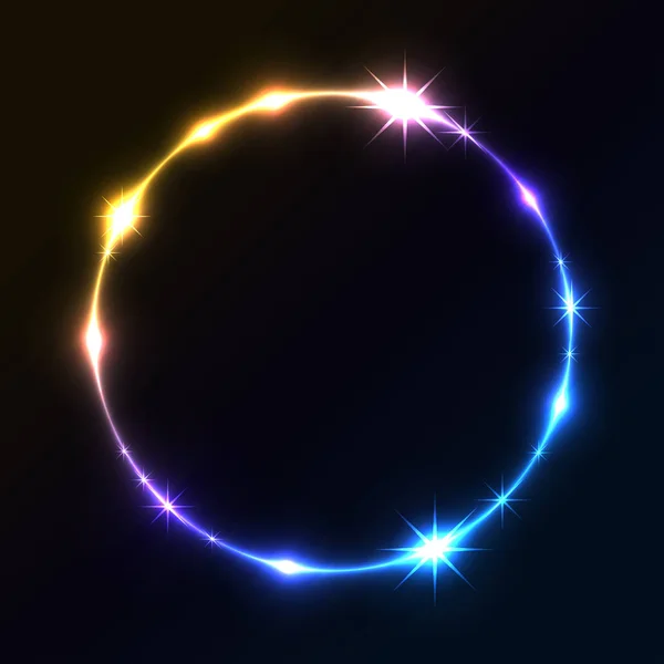 Gul och blå glödande cirkel bakgrund. — Stock vektor