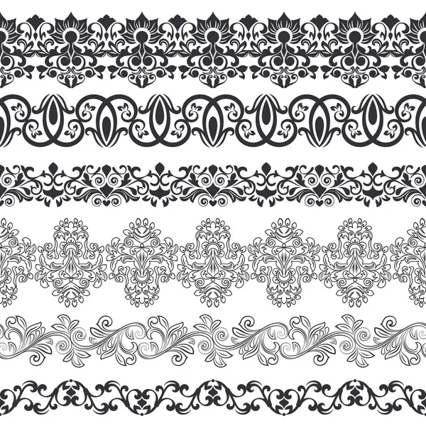 Modèle de bordure florale sans couture. — Image vectorielle