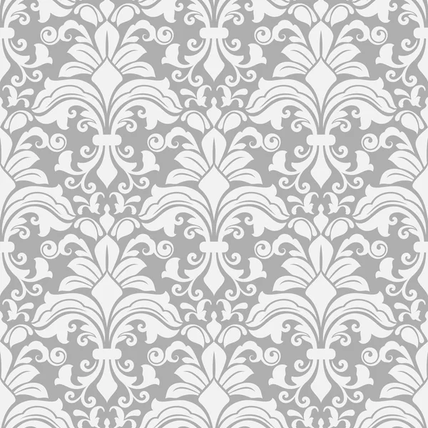 Fond floral blanc et gris sans couture . — Image vectorielle