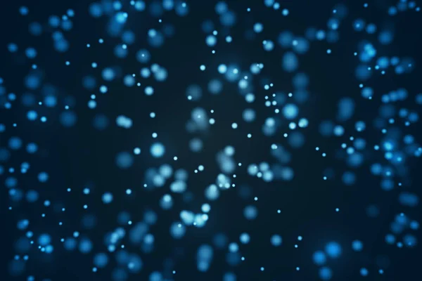 Абстрактные голубые частицы боке фон . — стоковое фото