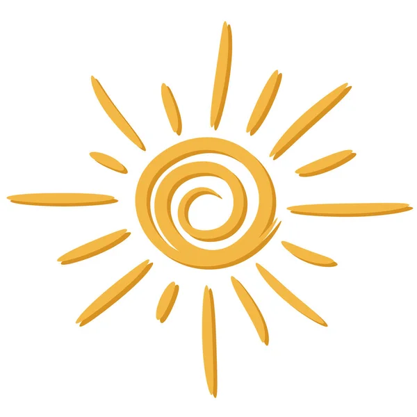 夏の太陽を描く — ストックベクタ