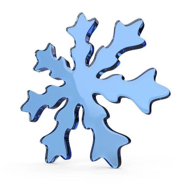 Синяя стеклянная снежинка — стоковое фото