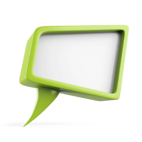 Burbuja de habla verde en blanco 3D —  Fotos de Stock