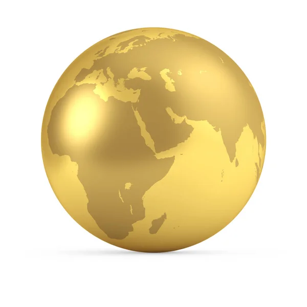 Gold globe side view — Stock Photo, Image