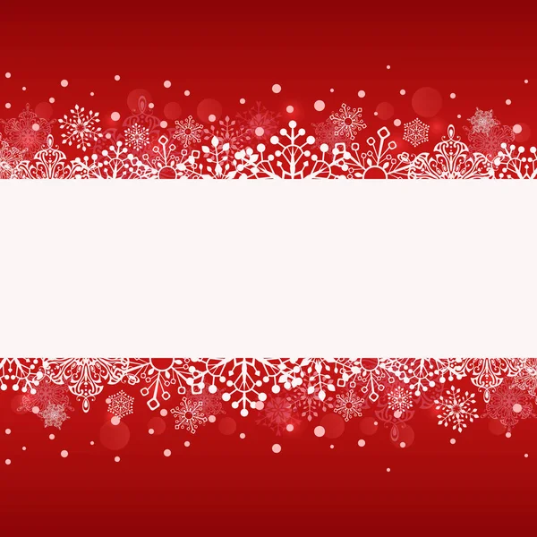 Χριστουγεννιάτικο κόκκινο πανό με άσπρο αντίγραφο χώρου — Διανυσματικό Αρχείο