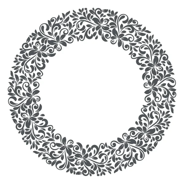 Abstract round floral frame — Stock Vector