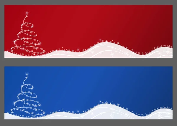 Banderas horizontales de Navidad abstractas — Vector de stock