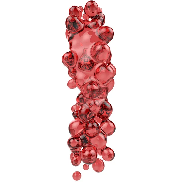 Brev som jag gjort av bubblande rött glas — Stockfoto