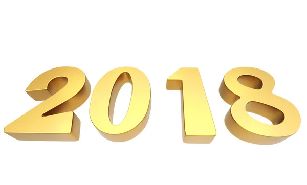 New 2018 year golden 3D figures — Stock Photo, Image