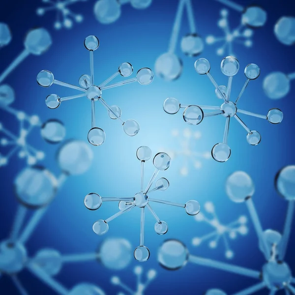 Abstract glass molecule shapes background. — Stock Photo, Image