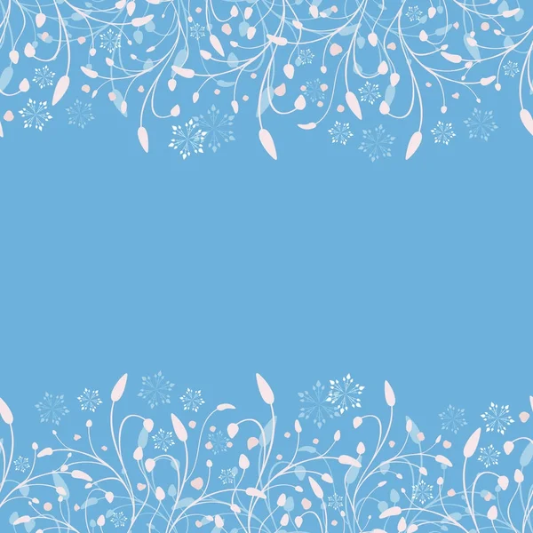 Abstrakte blaue Winter Zweige Weihnachten Hintergrund — Stockvektor