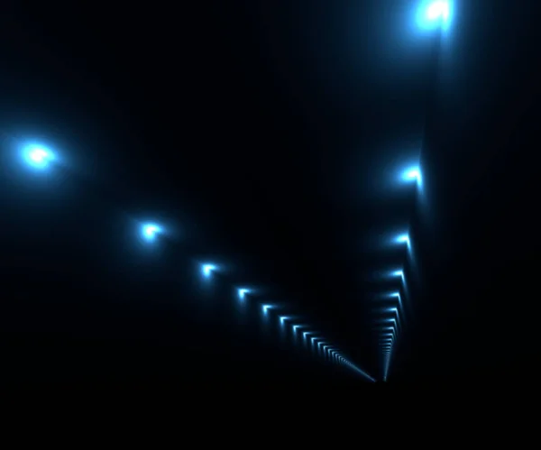 Abstrakta korridoren blå lampor — Stockfoto