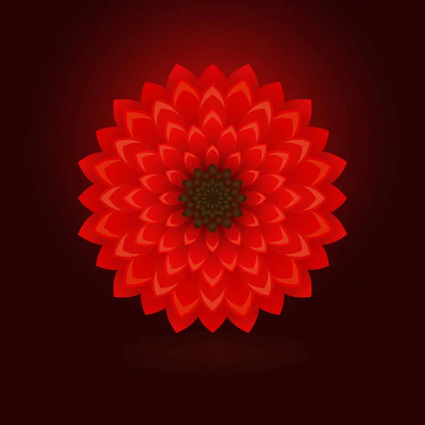 Grande botão de flor abstrata vermelho —  Vetores de Stock