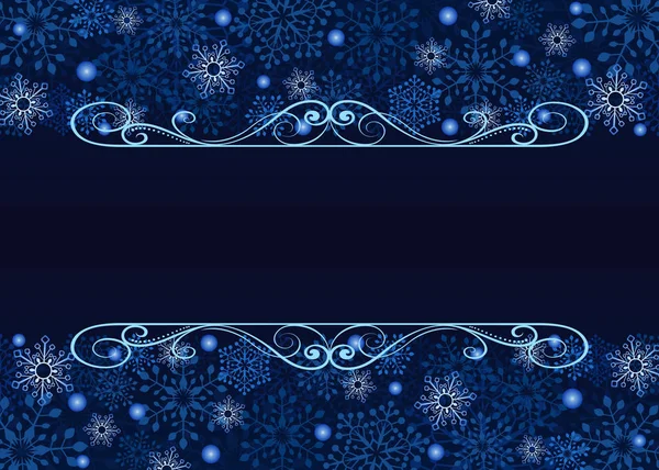 Fond de Noël avec flocons de neige bleus — Image vectorielle