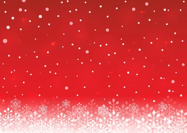 Rosso sfondo di Natale con fiocchi di neve bianchi — Vettoriale Stock
