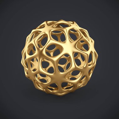 3D altın tel kafes topu