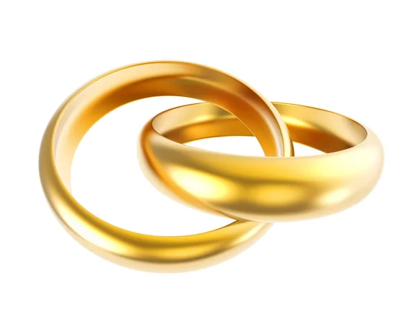 Dos anillos de oro vinculados — Foto de Stock