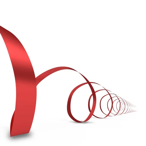 Red ribbon swirl Christmas background — Stock Photo, Image